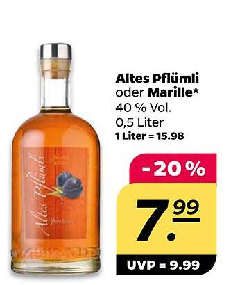 Altes Pflümli oder Marille - 20% Rabatt!