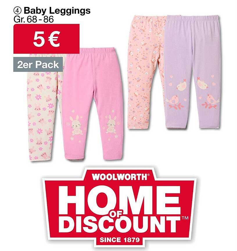 Baby Leggings Gr. 68 - 86 im 2er Pack