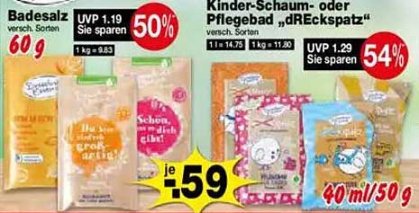 Badesalz 60 g – Verschiedene Sorten zum sensationellen Preis!