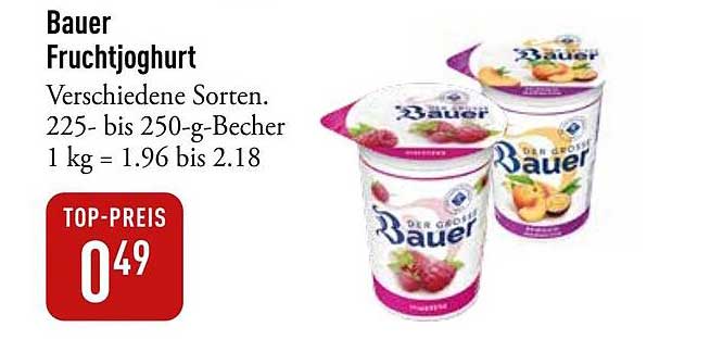 Bauer Fruchtjoghurt - Verschiedene Sorten