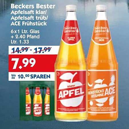 Beckers Bester Apfelsaft klar/Apfelsaft trüb/ACE Frühstück