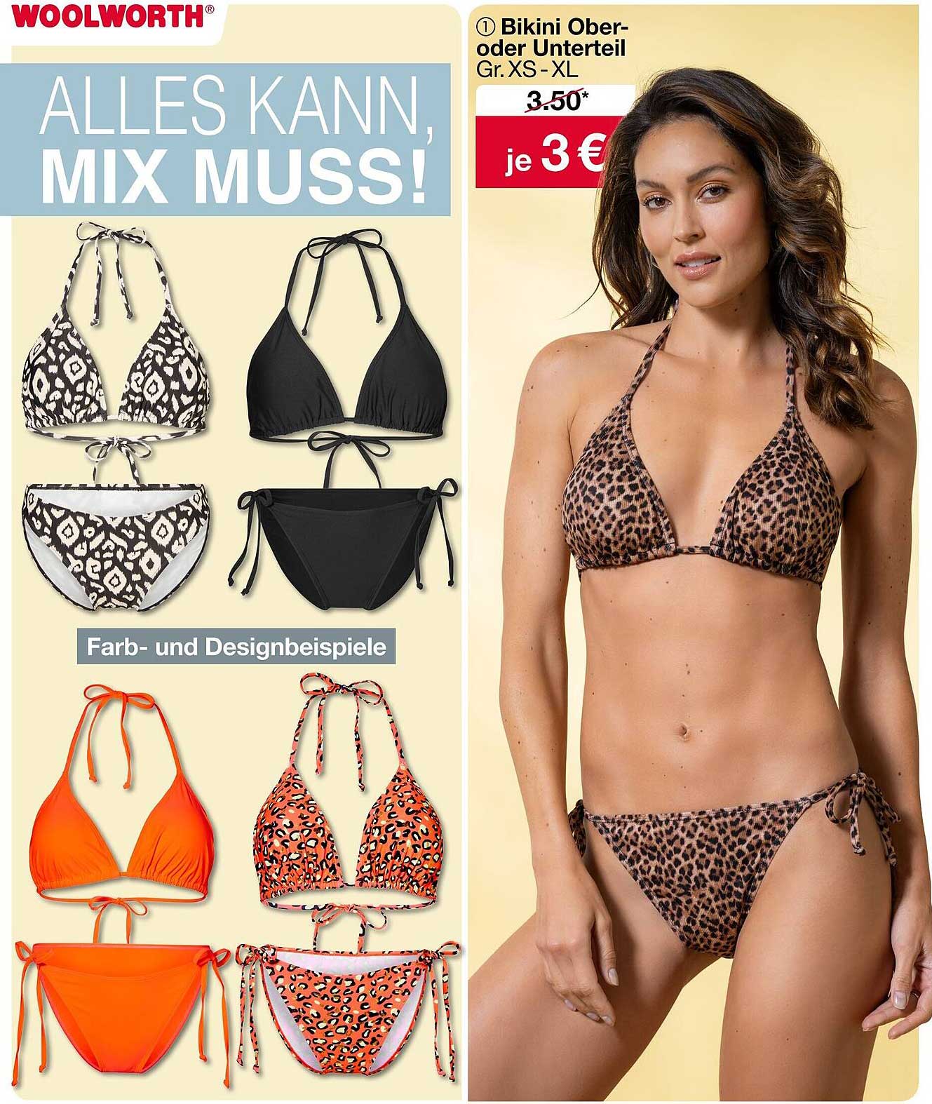 Bikini Ober- oder Unterteil Gr. XS-XL je 3€