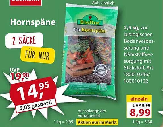 Bio Hornspäne – 2,5 kg für nur 14,95 €