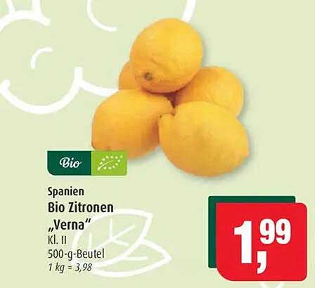 Bio Zitronen "Verna" 500-g-Beutel