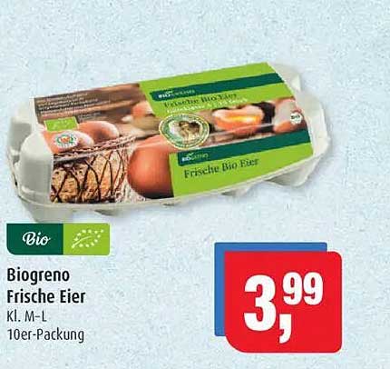 Biogreno Frische Eier Kl. M-L 10er-Packung