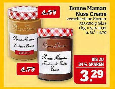 Bonne Maman Nuss Creme verschiedene Sorten 325-360 g Glas