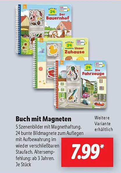 Buch mit Magneten – 24 bunte Bildmagnete für kreativen Lernspaß