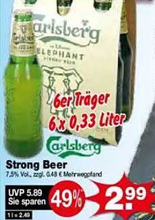 Carlsberg Strong Beer - 6er Träger (6 x 0,33 Liter)
