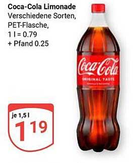 Coca-Cola Limonade, verschiedene Sorten, PET-Flasche