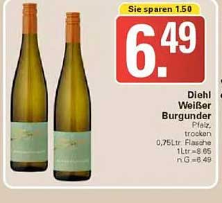 Diehl Weißer Burgunder Pfalz, trocken 0,75L Flasche