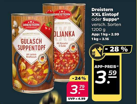 Dreisterne XXL Eintopf oder Suppe - verschiedene Sorten 1200 g