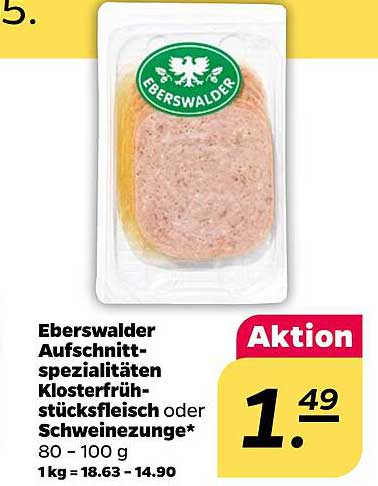 Eberswalder Aufschnitt-Spezialitäten Klosterfrühstücksfleisch oder Schweinezungen