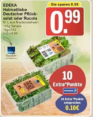 EDEKA HeimatlLiebe Deutscher Pflücksalat oder Rucola
