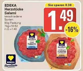 EDEKA Herzstücke Salami - Verschiedene Sorten 80g