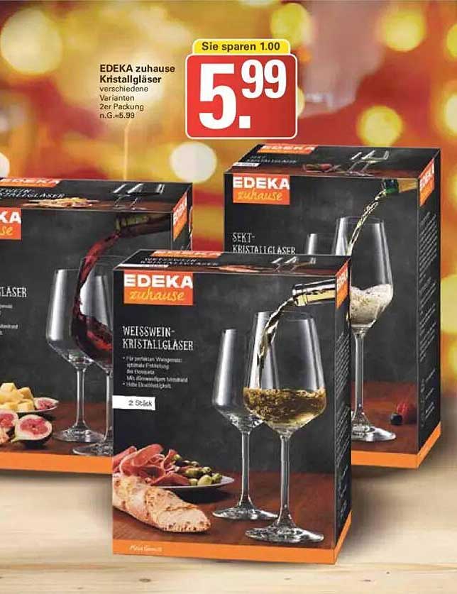 EDEKA zuhause Kristallgläser - verschiedene Varianten in 2er Packung