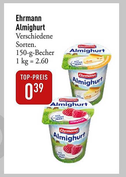 Ehrmann Almighurt Verschiedene Sorten 150-g-Becher