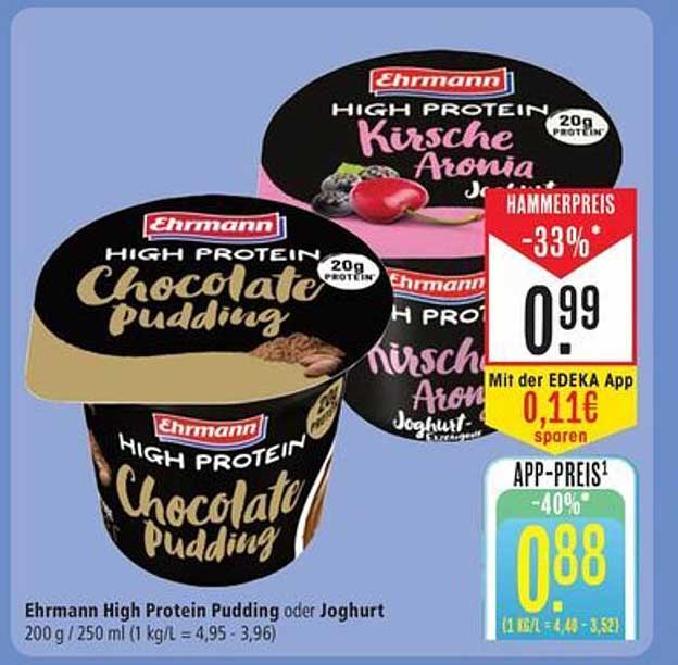 Ehrmann High Protein Pudding oder Joghurt