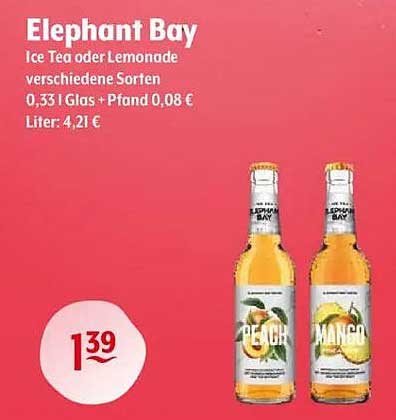 Elephant Bay Ice Tea oder Lemonade verschiedene Sorten