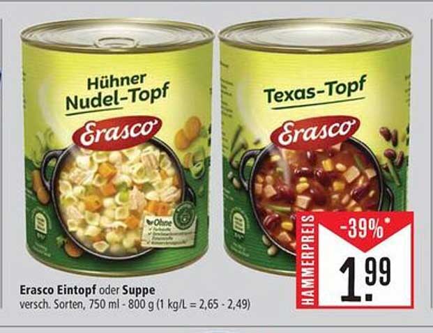Erasco Eintopf oder Suppe, verschiedene Sorten, 750 ml - 800 g