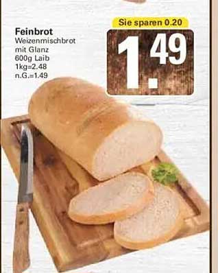 Feinbrot Weizenmischbrot mit Glanz 600g Laib