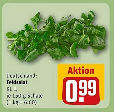 Feldsalat Kl. I, je 150-g-Schale für 0,99 €