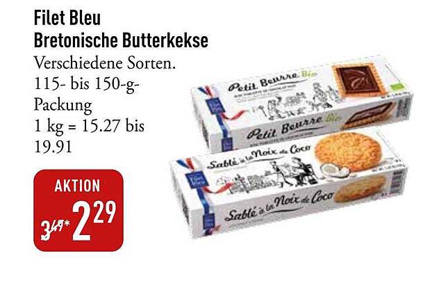 Filet Bleu Bretonische Butterkekse - Verschiedene Sorten