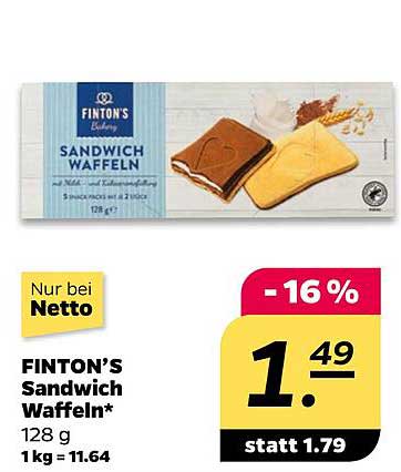 FINTON’S Sandwich Waffeln 128 g