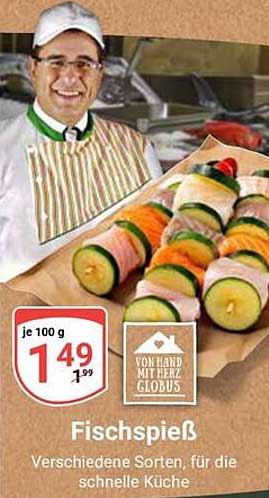 Fischspieß - verschiedene Sorten, für die schnelle Küche