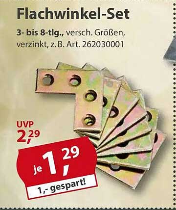 Flachwinkel-Set 3- bis 8-tlg., verzinkt