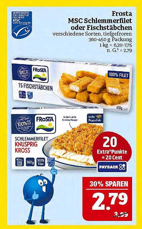 Frosta MSC Schlemmerfilet oder Fischstäbchen, verschiedene Sorten, tiefgefroren