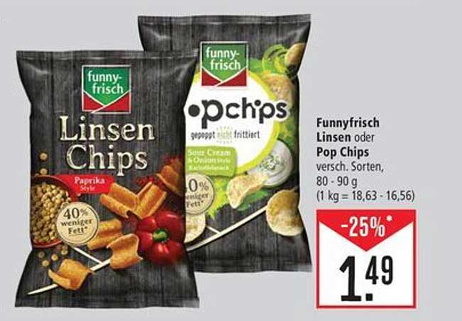 Funnyfrisch Linsen oder Pop Chips - verschiedene Sorten