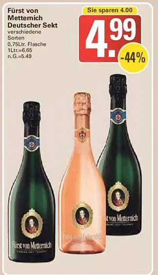 Fürst von Metternich Deutscher Sekt - verschiedene Sorten