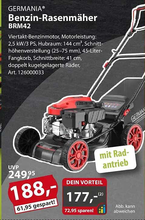 GERMANIA® Benzin-Rasenmäher BRM42