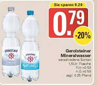 Gerolsteiner Mineralwasser 1,5L Flasche - verschiedene Sorten