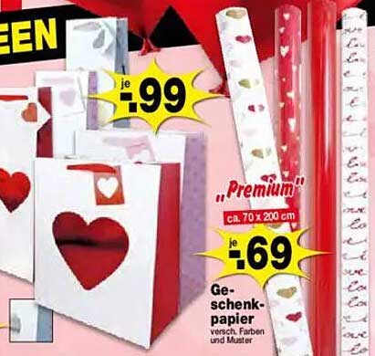 Geschenkpapier und Geschenktüten im Krümet Sonderposten-Prospekt