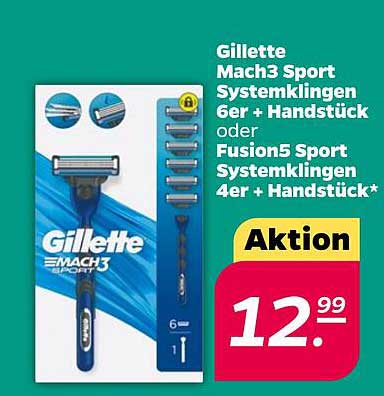 Gillette Mach3 Sport Systemklingen 6er + Handstück oder Fusion5 Sport Systemklingen 4er + Handstück
