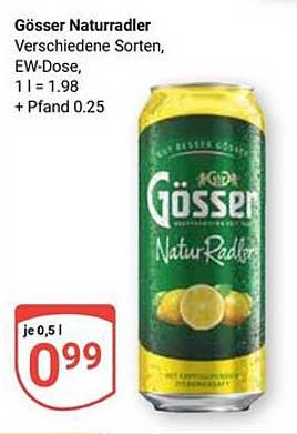Gösser Naturradler – Verschiedene Sorten, EW-Dose