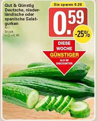 Gut & Günstig Deutsche, niederländische oder spanische Salatgurken