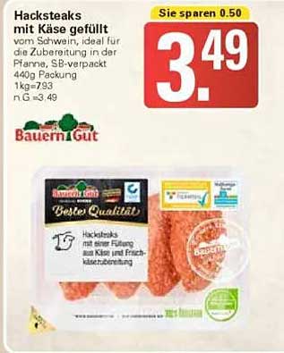 Hacksteaks mit Käse gefüllt