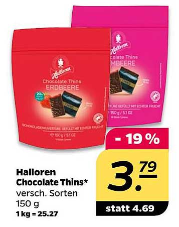 Halloren Chocolate Thins – verschiedene Sorten 150 g
