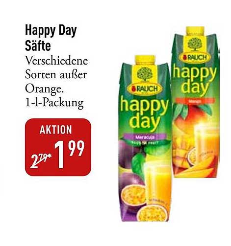 Happy Day Säfte - Verschiedene Sorten außer Orange. 1-l-Packung