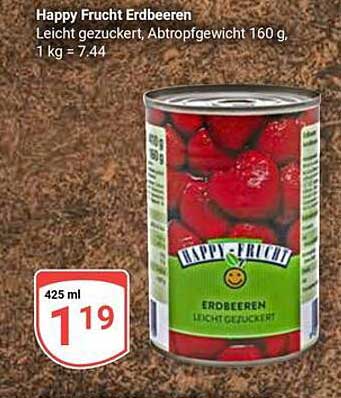 Happy Frucht Erdbeeren leicht gezuckert 425 ml