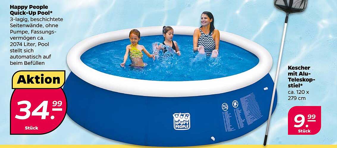 Happy People Quick-Up Pool 3-lagig, beschichtete Seitenwände, ca. 2074 Liter