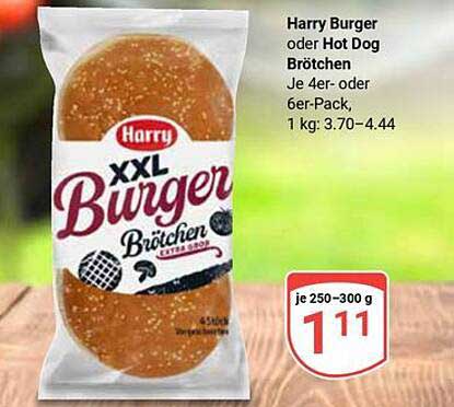 Harry Burger oder Hot Dog Brötchen (XXL-Pack)