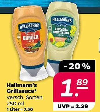 Hellmann’s Grillsauce, verschiedene Sorten, 250 ml