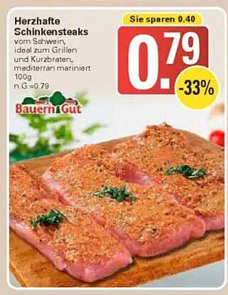 Herzhafte Schinkensteaks vom Schwein