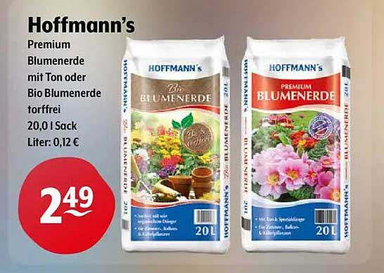 Hoffmann’s Premium Blumenerde mit Ton oder Bio Blumenerde torffrei 20,01 Sack