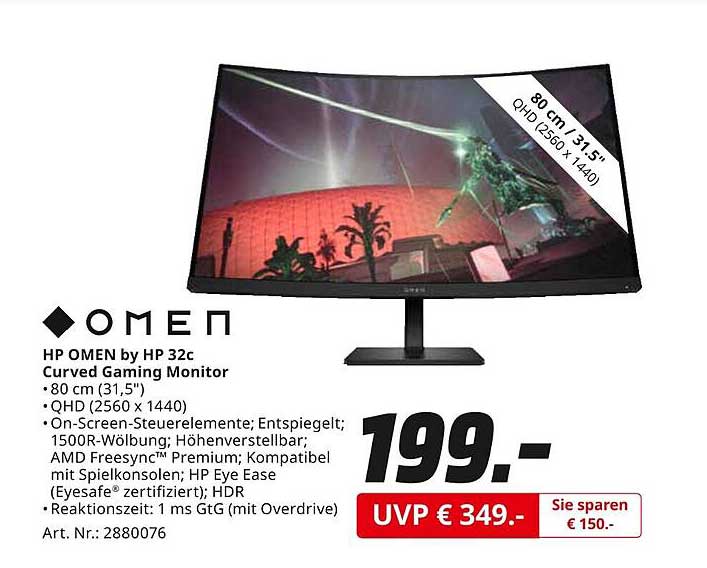 HP OMEN by HP 32c Curved Gaming Monitor