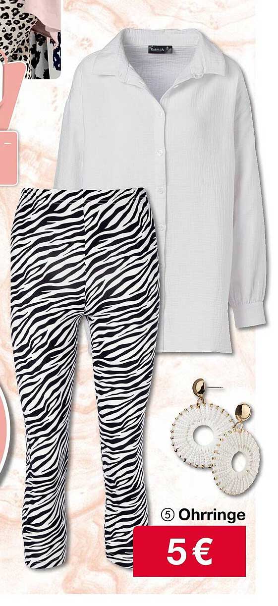 Hübsches Outfit: Bluse und Zebra-Leggings im Set für nur 5 €