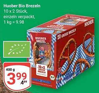 Huober Bio Brezeln 10 x 2 Stück, einzeln verpackt